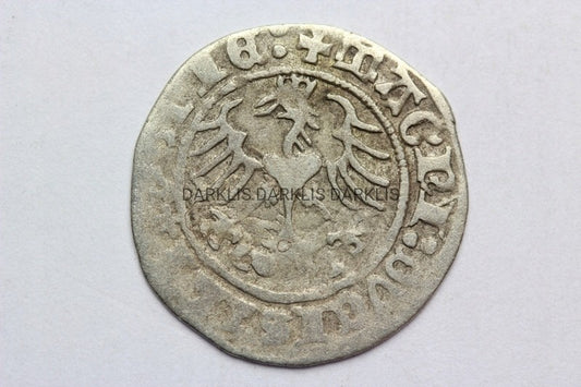 PÓŁGROSZ WILNO POLSKA 1515 ZYGMUNT I STARY STAN 3+