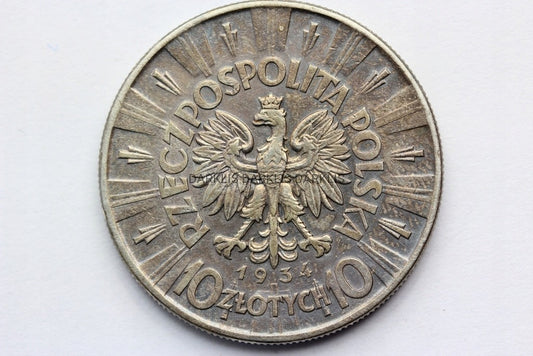 10 ZŁ POLSKA 1934 - JÓZEF PIŁSUDSKI SUPER STAN !!!