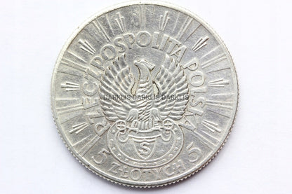 5 ZŁ POLSKA 1934 ORZEŁ STRZELECKI JÓZEF PIŁSUDSKI