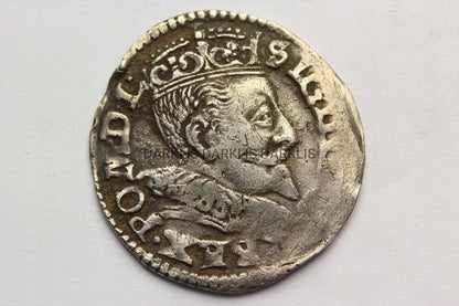 TROJAK WILNO POLSKA 1593 ZYGMUNT III WAZA -STAN 2-