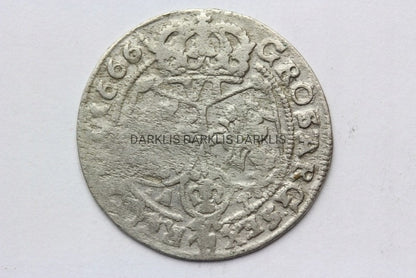 SZÓSTAK POLSKA 1666 AT - JAN II KAZIMIERZ- ST. 3+