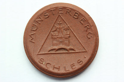 25 PFENNIG MUNSTERBERG ZIĘBICE 1921 - CERAMIKA