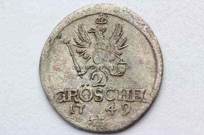 2 GROSCHEL ŚLĄSK WROCŁAW 1749 FRYDERYK II A1