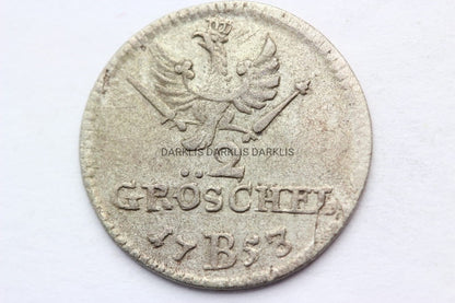2 GROSCHEL ŚLĄSK WROCŁAW 1753 FRYDERYK