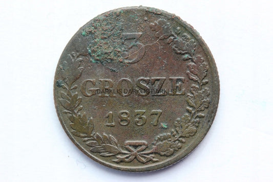 3 GROSZE POLSKA KRÓLESTWO KONGRESOWE 1837 MW NR.1