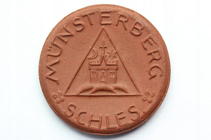 50 PFENNIG MUNSTERBERG ZIĘBICE 1921 - CERAMIKA